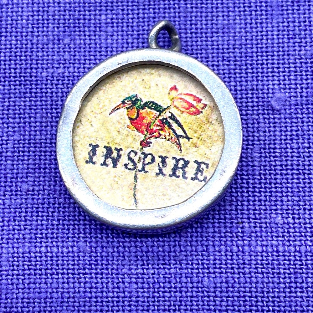 Vintage Pick up sticks jewelry charm for necklace or bracelet! Reversible 💜🦋
